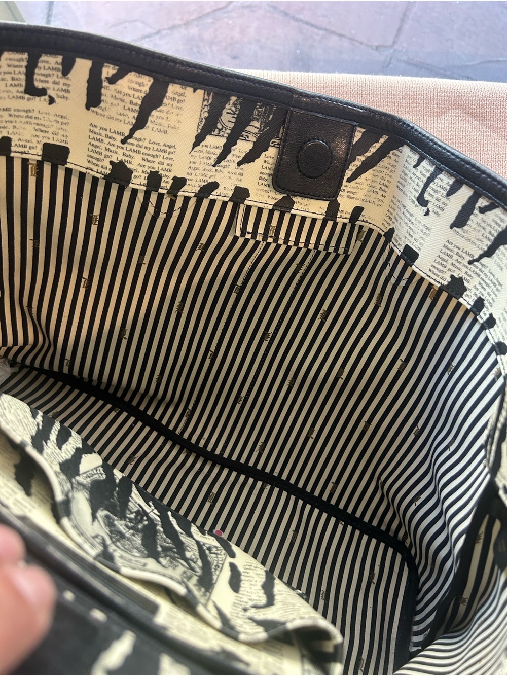 LAMB Black & White Zebra Print Tote Bag - Picture 11 of 14